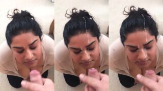 Desi Cumshot of Indian Secretary’s Hot Facial Finish